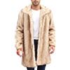 Generisch Cappotto di pelliccia sintetica da uomo, lungo, in pelliccia sintetica, alla moda, invernale, invernale, in pelliccia sintetica, giacca termica, risvolto, cappotto invernale caldo