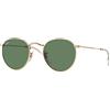 Ray-Ban Occhiali da sole rotondi in metallo rotondo G-15 50mm RB3447 oro verde classico, 001, 50