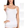 Intimidea - 3pz Canotta Donna Setificata, Spalla Stretta, Lavorazione Floreale in Jacquard sul Seno e sul Bordo Inferiore Art. 212119 (M/L, Bianco)