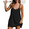 IQSQSQ Hot Shot Mini abito da donna senza maniche, sportivo, con pantaloncini integrati, prendisole