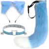 DRESHOW Fox Faux Fur Tail Cat Ears Fascia Halloween Party Costume Neck Chocker Cosplay Set per Adolescenti Adulti