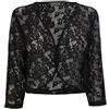 FuturaLondon Futura London Coprispalle da donna nero con maniche a 3/4, in pizzo, taglie forti 16 18 20 22