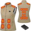 TOVCHEI Gilet Riscaldato Slim Fit per Donne con 21 Zone di Riscaldamento Giacche Riscaldanti Elettriche Intelligenti Impermeabili,Beige,XS