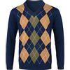 KTWOLEN Maglioni da Uomo Invernale Scollo V Slim Fit a Costine Pullover con Motivo Rombi Classico Casuale Magli Manica Lunga Maglieria Tops Basic per Autunno Inverno