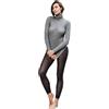 MySublyme Dolcevita Donna Manica Lunga in Modal e Cashmere 4315 - Maglia a Costine Ultranatural, Super Soft e Traspirante - Nero, L/XL