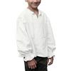 CAMDOM Camicia da Pirata Medievale per Ragazzi con Top a Maniche Lunghe con Volant Rinascimentale, Bianco, 8 Anni