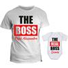 fashwork Coppia T-Shirt Body papà Figlio Personalizzabile Maglietta Neonato Capo vs Vero Bodino Divertente per Uso diurno