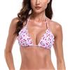 RELLECIGA Bikini Donna Top Triangolo Regolabile con Volant Reggiseno Ruffle Cherry L