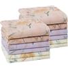 HOULIFE - Fazzoletti da donna con stampa floreale vintage stile anni '60, in morbido cotone, colorati, 35 cm x 35 cm