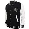 LP-FACON Ny Bomber Jacket - Giacca in pile stile college/baseball varsity della scuola superiore Letterman, Bianco e nero, M