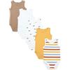 TupTam Body Neonato - Body Bambino in Cotone 5 Pezzi, Body Neonato 0-3 Mesi, OEKO-TEX, Auto a strisce beige e gialle, 68