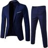 Generico Completo Elegante Uomo Abito da Uomo 2 Pezzi Completo da Sposa Slim Fit Due Bottoni Abiti Lavoro Blazer Giacche Casual Pantaloni Suit Slim Fit Wedding per Business Casual E Pantaloni
