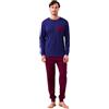 Noidinotte; more than pyjamas Noidinotte - Pigiama Uomo Invernale in Caldo Cotone Articolo Motorbike. - L Blu Bordeaux