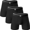 Giovici Boxer da Uomo in bambù, Anti sfregamento, Morbidi e Confortevoli, Gamba Lunga, Confezione Multipla - Tecnologia Traspirante, Nero, XXXL