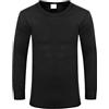 ShopMCR Maglia intima termica da uomo, a maniche lunghe, invernale, calda, girocollo, a maniche lunghe, morbida e confortevole per l'uso quotidiano, taglie S-XXL, Nero , M