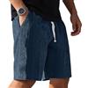YloveM Pantaloncini Uomo Estivi con Tasche Casual Corti Pantaloni Corti Uomo con Elasticizzati Vita Sportivi Cargo Shorts Bermuda Uomo Estivi con Coulisse Blu Scuro M