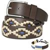 PELPE Cintura in pelle argentina, con cordino abbinato e bracciale in pelle. Cintura ricamata su pelle, per uomo e donna. Cinture Polo Argentina