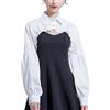 LoudSung Maniche staccabili Abiti da sposa Crop Top Finto Colletto Mezza Camicia Camicetta Pizzo Cotone Elegante per Donne Ragazze, Cotone-bianco, 48