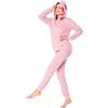 Ladeheid Costume da Pigiama a Due Pezzi da Donna a Maniche Lunghe con Cappuccio LA40-238 (Rosa Maialino, M)