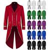 VPQILH Nuovo Giacca Steampunk Uomo Vendita, Bordo d'oro Cappotto Gotico Uomo, Frac in Stile Steampunk e Vittoriano Vintage, Risvolto Tailcoat Jacket Medievale Costume, Costumi da Gentiluomo Halloween Costume