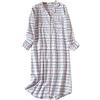 DSKK Camicia da Notte Donna Maniche Lunghe Cotone Flanella Plaid Scozzese Pigiama Abbottonato Pigiama da Donna (3#,XL)
