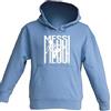 BrolloGroup Felpa con Cappuccio Messi 10 Felpe Tifosi Calcio Barcellona Taglie Bambino Ragazzo Uomo PS 32714-006 (Sky Blu, 12/14 Anni)