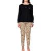 Pyrex Pigiama Donna Cotone Leggero 100% - Completo di Maglia con Bottoni e Comodo Pantalone S-XL (IT, Testo, L, Regular, Regular, Modello 5)