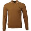Fred Perry Polo a maniche lunghe da uomo - M3636, caramello, S