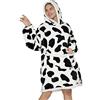 JOREAY Coperta oversize con cappuccio - Coperta in pile Sherpa indossabile unisex, taglia da adulto, modello felpa gigante soffice e confortevole con cappuccio