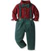 Yoolhamy Bambino Completini Natale Ragazzi Xmas Gentiluomo 3PCS Bow Tie Camicia e Bretelle Pantaloni Gentleman Set