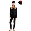 Merino.tech Intimo Termico Lana Merino Bambino - Medio Completo Maglia Termica Lana Merino e Pantaloni Bambina e Ragazzo (X-Large, Black)