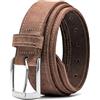 Ashford Ridge cintura cucita con bordo interamente in pelle da 34 mm con fibbia classica - Marrone D'epoca 4XL
