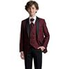 SIRRI Cummerbund in raso formale per ragazzi Pageboy Papillon e cravatta formali per smoking da matrimonio e ballo Abbigliamento accessorio per occasioni 2 pezzi set, Bordeaux, 2 anni