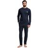 EGIDIO Fila Pigiama Uomo Manica Lunga FPS1215 - Maglia Cotone con Stampa, Pantalone Lungo Gamba Dritta, Fascia Elastica in Vita - Comfort e Stile per la Notte (blu navy, M)