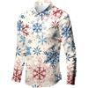 Generic Divertente camicia natalizia da uomo, con stampa di Babbo Natale, con fiocco di neve, a maniche lunghe, con bottoni, per feste di vacanza, Beige, XXL