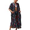 YOUKD Abito Lungo da Donna in Kaftano Lungo Estivo da Donna Kimono Taglie Forti Taglia Unica