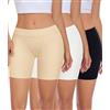 Niwicee Pantaloncini Sottogonna Donna Leggings Corti Estivi Antisfregamento con Vita Alta Larga Senza Cuciture Tessuto Fresco Non Si Arrotola per Yoga Ciclismo sotto la Gonna(Nero+Bianco+Beige, S)