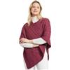 Aran Woollen Mills Poncho in Maglia Irlandese per Donna Cardigan Triangolare in Lana Merino Super Morbida Made in Ireland (Marmellata Rossa)