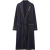 Foweknow Accappatoio da uomo in cotone, vestaglia kimono, lungo, leggero, per uomo, primavera, autunno, pigiama, casual, confortevole, biancheria da notte, Blu (02 blau), 3XL