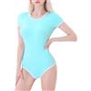 Landofgenie Body Donna Bodysuit in Cotone 95% con 3 Bottoni all'Inguine Comodo e Traspirante per Tutto Il Giorno, Sport & Ufficio