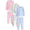 NEXT Ragazza Confezione da 3 Pigiami Comodi a Fiori Rosa/Blu 12 Mesi-18 Mesi
