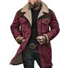 Generic Trench lungo da uomo foderato in pile Sherpa giacca in pelle invernale calda imbottita piumino marrone Trench giacche classiche eleganti cappotti da lavoro cappotto lungo spesso capispalla termico