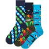 Happy Socks Calzini 3-Pack Car Cotone Unisex Blu navy 41-46