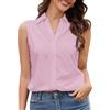 SPRING SEAON Camicetta da donna senza maniche, elegante con scollo a V, leggera, con bottoni, per ufficio e tempo libero, traspirante, design casual e di alta qualità