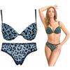 JADEA Coordinato Intimo Donna Completo Reggiseno Push-up e Slip Varie Fantasie (Verde, S)