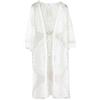 Otbushit Kimono da Donna in Pizzo Copricostume con Ricamo Girasole, Copricostume Leggero da Spiaggia per Costumi da Bagno Cardigan Estivo Fluido, Bianco