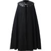 COSDREAMER Mantello da strega, mantello rinascimentale medievale da uomo, a nero, M