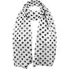 Basic Sense Sciarpa retrò a pois, collo morbido, in chiffon, leggera, da donna, classica sciarpa avvolgente, bianco, Etichettalia unica