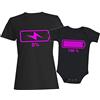 t-shirteria Coppia T-shirt Donna e Body intimo da giorno Neonato - Femminuccia - Coordinato Famiglia - Neo Mamma - Figlia - Festa della Mamma - Idea Regalo