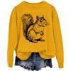 Generic Felpa con scoiattolo floreale, camicia scoiattolo floreale, scoiattolo floreale felpa amante degli animali, maglione scoiattolo per le donne, Giallo, S